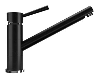 Смеситель для кухни Ulgran Classic U-025-344 с низким поворотным изливом ультра-чёрный